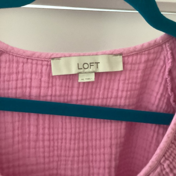 LOFT Pink Ribbed Buttoned Blouse - Picture 4 of 4